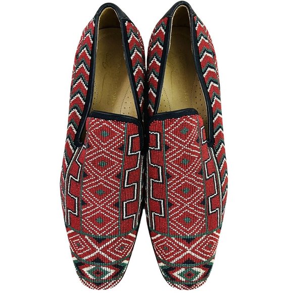 Donald J Pliner Signature Pontsp Glass Beaded Loafers Made in Italy Size 14 main image 5